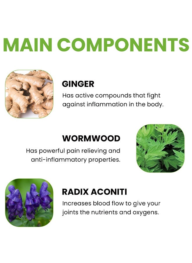 EELHOE Mugwort Pain Relief Patch, Adhesive Natural Heat Patches For Knee Relief, Wormwood Extract Heat Relief Patch For Long Lasting, Warming Herbal Heating Patches For Knee, Back, Neck, Shoulder, Joint, Muscle, 10 Pieces - Image 3